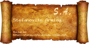 Stefanovits Armida névjegykártya